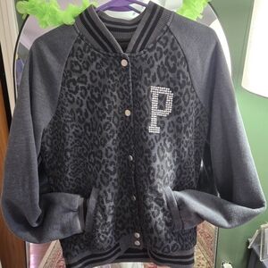 PINK Victoria's Secret Womens Gray Leopard Jacket Small